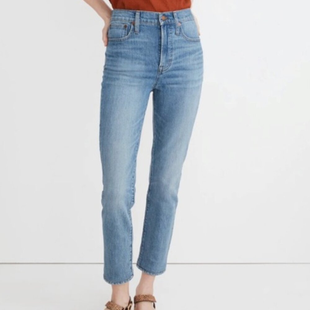 Madewell The Perfect Vintage Crop High Rise Ankle Straight Leg Jean size 25